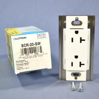 Lutron White COMMERCIAL GRADE Outlet Duplex Receptacle 20A 125V 5-20 SCR-20-SW