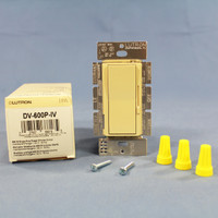 Lutron Ivory Lighted Preset Diva Decorator Light Dimmer Switch Single Pole 600W DV-600P-IV