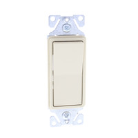 Eaton Ivory Decorator Rocker Light Switch 15A Single Pole 120/277V 7501V