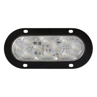 Peterson 823KC-10 Lumenx Clear Oval LED Stop Turn & Tail Light AMP Flange Mount