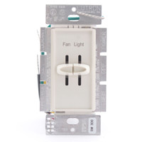 Lutron Light Almond Skylark Single Pole Dual Slide-To-Off 300W Dimmer 2.5A Fan Control S2-LF-LA