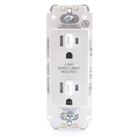 Lutron White 15A Receptacle Dual Dimming Tamper Resistant 125V CAR-15-DDTR-WH