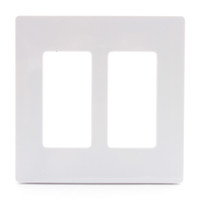 Lutron White 2-Gang Screwless Decorator GFCI Wallplate Plastic Cover CW-2-WH