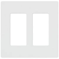 Lutron White 2-Gang Screwless Decorator GFCI Wallplate Plastic Cover CW-2-WH