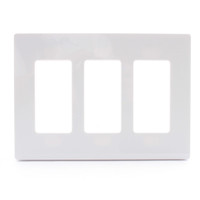 Lutron White 3-Gang Screwless Decorator GFCI Wallplate Plastic Cover CW-3-WH
