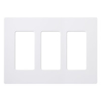 Lutron White 3-Gang Screwless Decorator GFCI Wallplate Plastic Cover CW-3-WH