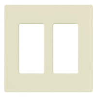 Lutron Almond 2-Gang Screwless Decorator GFCI Wallplate Plastic Cover CW-2-AL