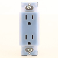 Lutron Satin Colors Blue Mist Electrical Socket Decora Duplex Receptacle Grounding NEMA 5-15R 15A 125V B&S SCR-15-BT