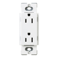 Lutron Satin Colors Snow Electrical Socket Decora Duplex Receptacle Outlet Grounding NEMA 5-15R 15A 125V B&S SCR-15-SW