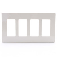 Lutron Light Almond 4-Gang Screwless Decorator GFCI Wallplate GFI Cover CW-4-LA