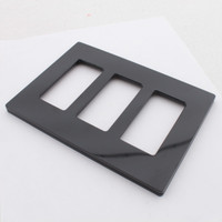 Lutron Black 3-Gang Screwless Decorator GFCI Wallplate Plastic Cover CW-3-BL