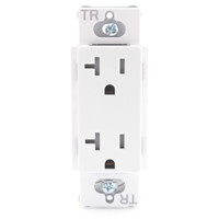 Lutron Satin Colors Snow Duplex Grounding Tamper Resistant Receptacle 20A 120V 2P3W NEMA 5-20R B&S SCRS-20-TR-SW