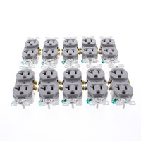 10 Eaton Gray COMMERCIAL Duplex Outlet Receptacles NEMA 5-20R 20A Bulk CR20GY