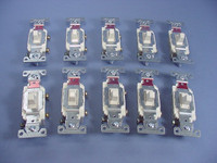 10 Cooper Wiring Light Almond COMMERCIAL Toggle Wall Light Switches 20A CS120LA