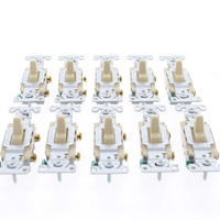10 Eaton Ivory COMMERCIAL Single Pole ON/OFF Toggle Light Switches 20A CS120V