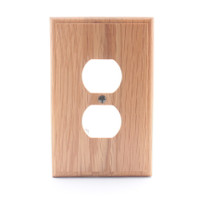 Leviton OAK Finished Wood 1G Receptacle Wallplate Duplex Outlet Cover 89203-OAK