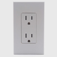Lutron Nova Gray 15A Duplex Decorator Outlet Receotacle w/ Cover 125V NTR-15-GR