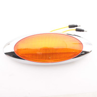 Grote 45853 Amber Oval LED M4 Series Side Marker Lamp w/ Chrome Bezel 9" x 3.25"