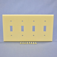 Cooper Ivory 4-Gang Toggle Light Switch Cover Thermoset Plastic Wallplate Switchplate 2154V