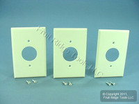 3 Leviton MIDWAY Almond 1.406" Receptacle Wallplates Single Outlet Cover 80504-A