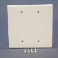 New Eagle White Standard Grade 2-Gang Blank Mid-Size Wallplate Cover Plate 2037W