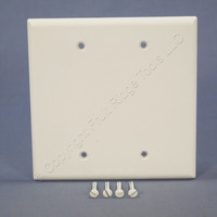 New Eagle White Standard Grade 2-Gang Blank Mid-Size Wallplate Cover Plate 2037W