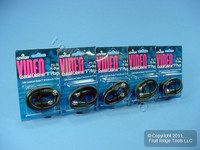 5 Leviton Black 18" Coaxial Video Cables RG59 C5851-1E