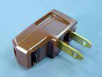 Cooper Brown "Super Plug" Right Angle Side Mount 15A 125V Non-Polarized Non-Grounding NEMA 1-15P BP2600B
