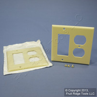 2 New Leviton Decora Ivory GFCI & Receptacle Wallplate Outlet GFI Covers 80455-I