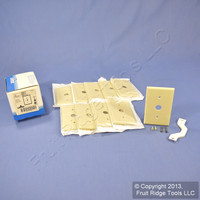 10 Leviton Ivory Phone Cable Outlet Wallplates Telephone .625" Strap Mount 86037