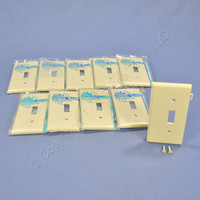 10 Leviton Ivory UNBREAKABLE End Panel Switch Sectional Cover Wallplates PSE1-I