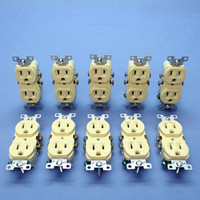 10 Cooper Ivory COMMERCIAL Grade Outlet Receptacles NEMA 5-15R 15A 125V CR15V
