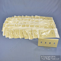 50 Leviton Ivory Standard 4-Gang Toggle Light Switch Cover Plastic Wallplates 86012