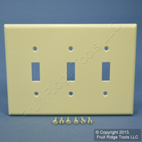 New Leviton Almond MIDWAY 3-Gang Toggle Switch Cover Plastic Wallplate 80511-A