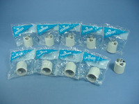 10 Leviton Medium Base Unglazed Porcelain Lamp Holders Pan Light Socket 1/8" IPS Hickey 3152-8