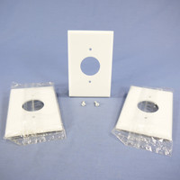 3 Eagle Mid-Size White 1.406" Receptacle Thermoset Wallplate Single Outlet Covers 2031W