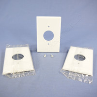 3 Eagle Mid-Size White 1.406" Receptacle Thermoset Wallplate Single Outlet Covers 2031W