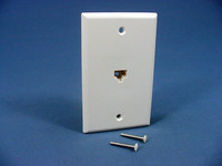 Leviton White 8-Wire Commercial Telephone Jack Wallplate 8P8C Type 625 40280-W