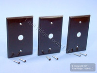 3 Leviton Brown MIDWAY Phone Radio Cable Wallplates .312" Opening 80513