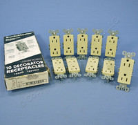 10 Pass & Seymour Ivory Decorator Receptacles Outlet 15A 885-I