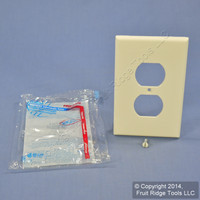 Leviton Almond LARGE Unbreakable Receptacle Wallplate Nylon Outlet Cover PJ8-A