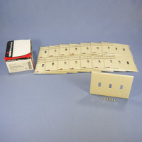 15 Cooper Ivory 3-Gang Mid-Size UNBREAKABLE Nylon Toggle Switch Cover Wallplates PJ3V