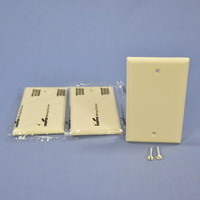 3 Cooper Ivory 1-Gang Standard Blank Thermoplastic Unbreakable Wall Plate Box Covers 5129V