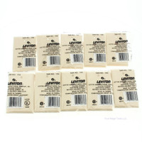 10 Leviton Ivory Dual Phone Jack Flush Wallplates 6-Wire 6P6C Type 625B3 40266-I
