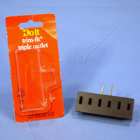 Do It Best Brown Plug-In Triple Tap Outlet Adapter NEMA 1-15R 15A 125V 505498