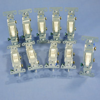10 Cooper Lt Almond Toggle Wall Light Switches Single Pole 15A 1301-7LA