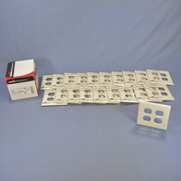 20 Cooper Light Almond Mid-Size 2-Gang UNBREAKABLE Receptacle Wallplate Duplex Outlet Covers PJ82LA