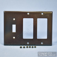Leviton Brown 3G Decora & Toggle Switch Plastic Cover Wallplate GFCI GFI 80431