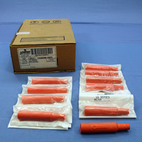 10 Leviton Orange Cam Type Plug Insulating Sleeves Male ECT 15 Series 15SDM-48O
