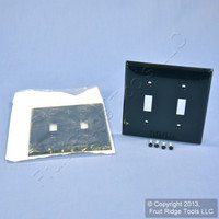 2 Leviton Black UNBREAKABLE 2-Gang Switch Cover Wallplate Switchplates 80709-E